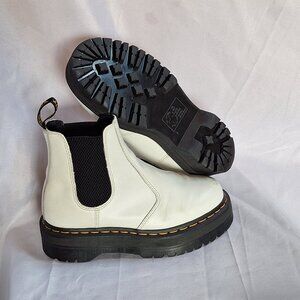 White Platform Chelsea Doc Marten Boots Size 6